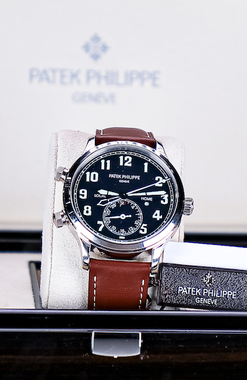 Patek Philippe Complications Calatrava Blue Varnished Dial White Gold Case Calf Leather Brown Strap 42mm 5524G-001 - WATCHXNYC