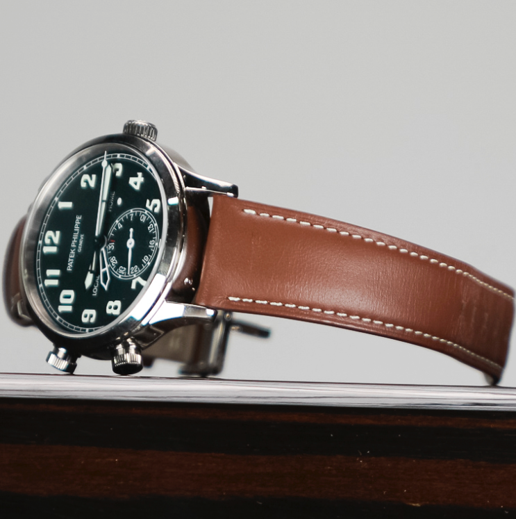 Patek Philippe Complications Calatrava Blue Varnished Dial White Gold Case Calf Leather Brown Strap 42mm 5524G-001 - WATCHXNYC