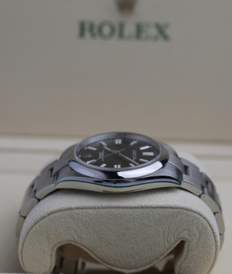Rolex Oyster Perpetual  41 mm Bright Black Dial Oyster steel  Bracelet 124300-0002 - WATCHXNYC