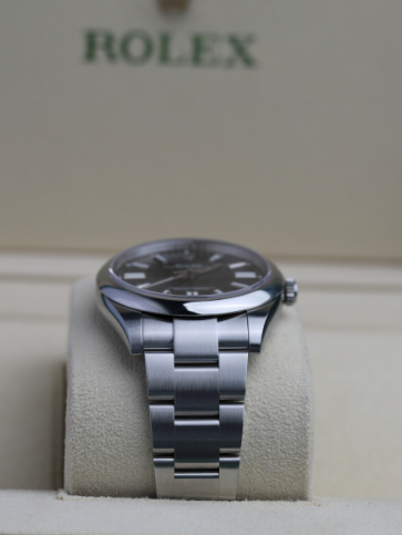 Rolex Oyster Perpetual  41 mm Bright Black Dial Oyster steel  Bracelet 124300-0002 - WATCHXNYC