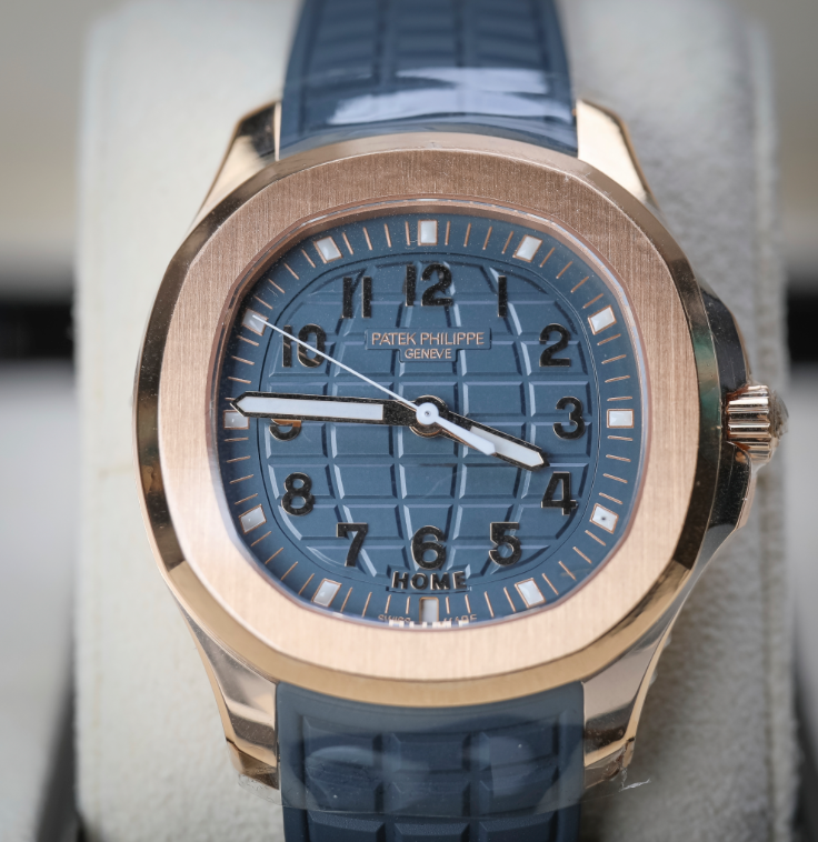 Patek Philippe  Aquanaut 38.8 mm Blue Dial 18K Rose Gold Rubber Strap 5269R-001 - WATCHXNYC