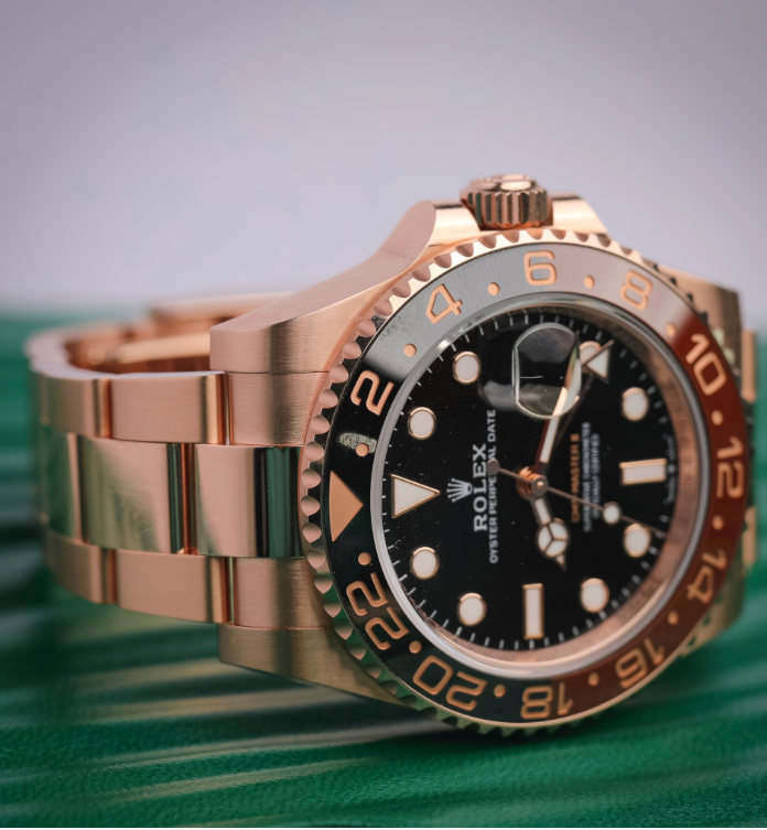 Rolex GMT-Master II 40mm Tiger Iron Dial Everose Gold 126715CHNR - WATCHXNYC