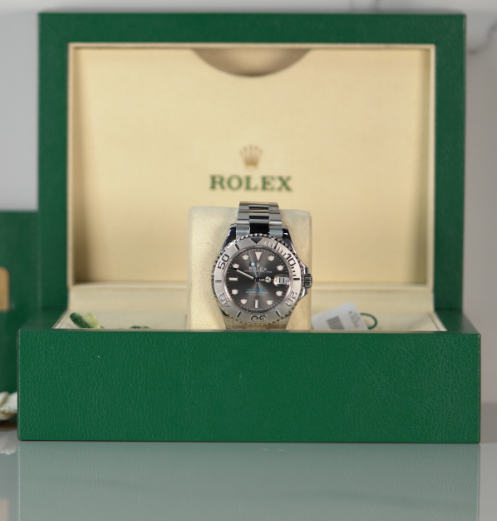 Rolex Yacht-Master 37 mm Slate Dial Oystersteel And Platinum Oyster Bracelet 268622-0002 - WATCHXNYC