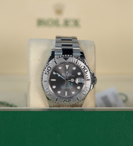 Rolex Yacht-Master 37 mm Slate Dial Oystersteel And Platinum Oyster Bracelet 268622-0002 - WATCHXNYC