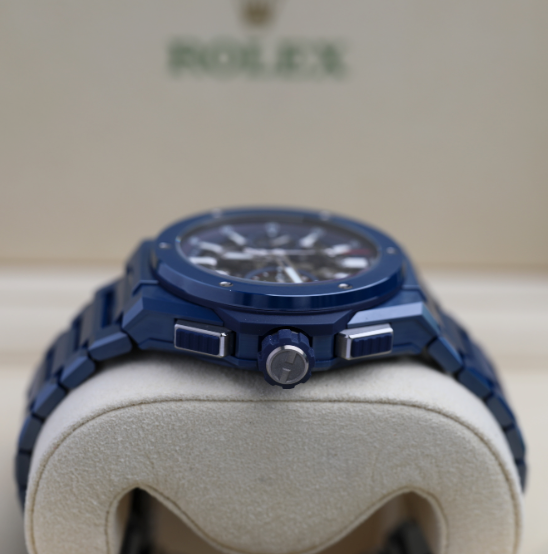 HUBLOT Big Bang Integrated Blue Ceramic 42 mm Transparent Dial Polished Blue Ceramic Bracelet 451.EX.5123.EX - WATCHXNYC