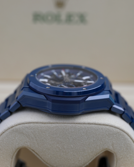 HUBLOT Big Bang Integrated Blue Ceramic 42 mm Transparent Dial Polished Blue Ceramic Bracelet 451.EX.5123.EX - WATCHXNYC