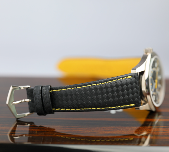 Patek Philippe Calatrava Sweep Seconds Batman Carbon Dial White Gold Case   Black Leather Strap  40 mm 6007G-001 - WATCHXNYC