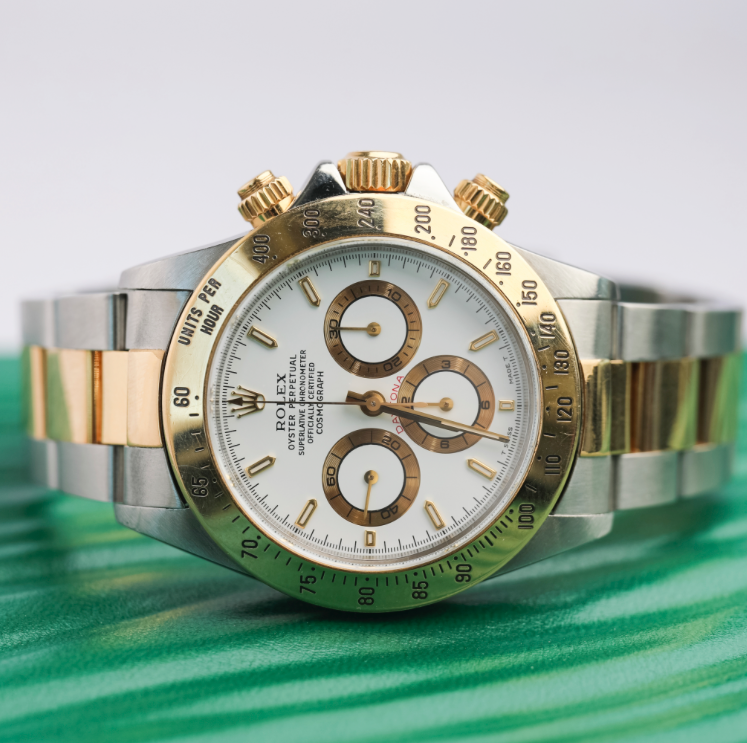 Rolex Oyster 40 mm White, Golden Counter Rings Dial Yellow Rolesor - combination of Oystersteel and yellow gold Oysterflex 126503-0001 - WATCHXNYC