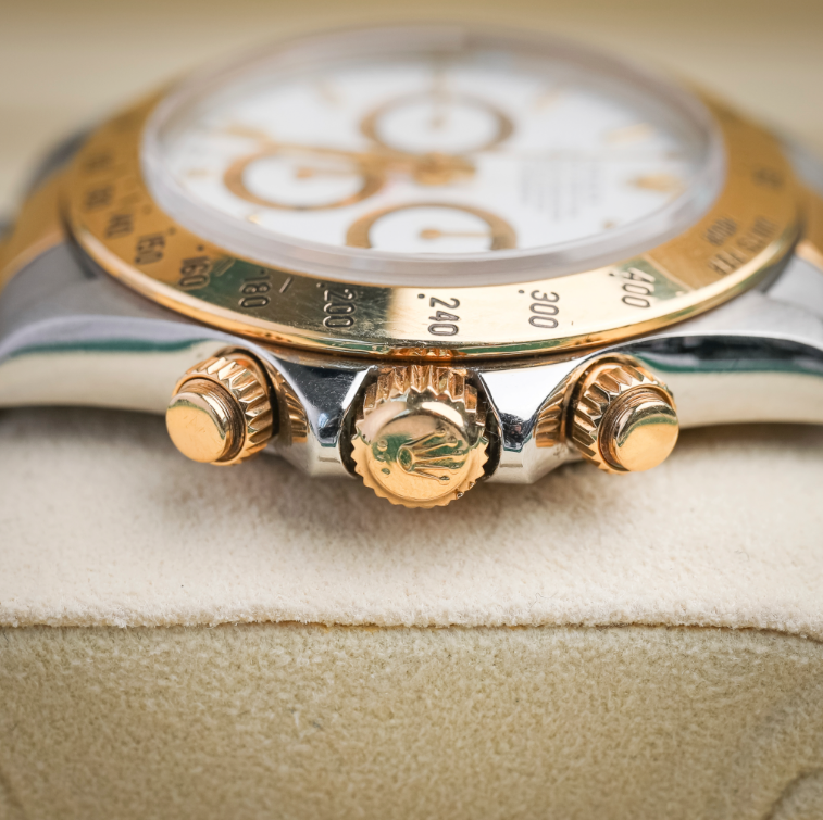 Rolex Oyster 40 mm White, Golden Counter Rings Dial Yellow Rolesor - combination of Oystersteel and yellow gold Oysterflex 126503-0001 - WATCHXNYC