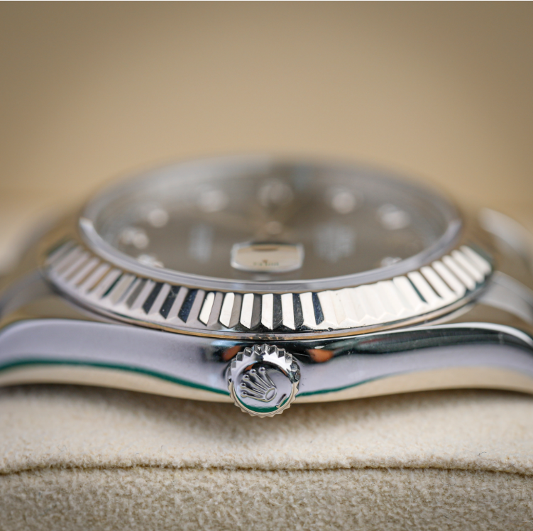 Rolex Datejust 41 41 mm Slate Dial with Diamonds Oystersteel and White Gold Jubilee Bracelet 126334-0006 - WATCHXNYC