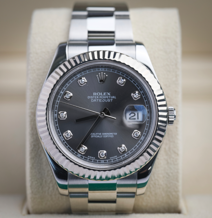 Rolex Datejust 41 41 mm Slate Dial with Diamonds Oystersteel and White Gold Jubilee Bracelet 126334-0006 - WATCHXNYC