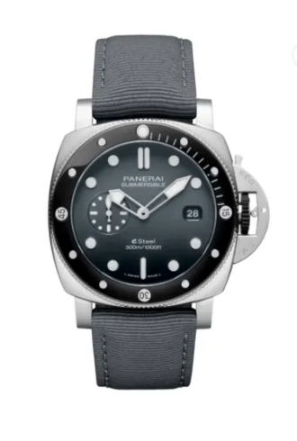 Panerai Submersible Quaranta Quattro Esteel 44mm Grey Rubber Box & Papers UNK PAM01288 - WATCHXNYC
