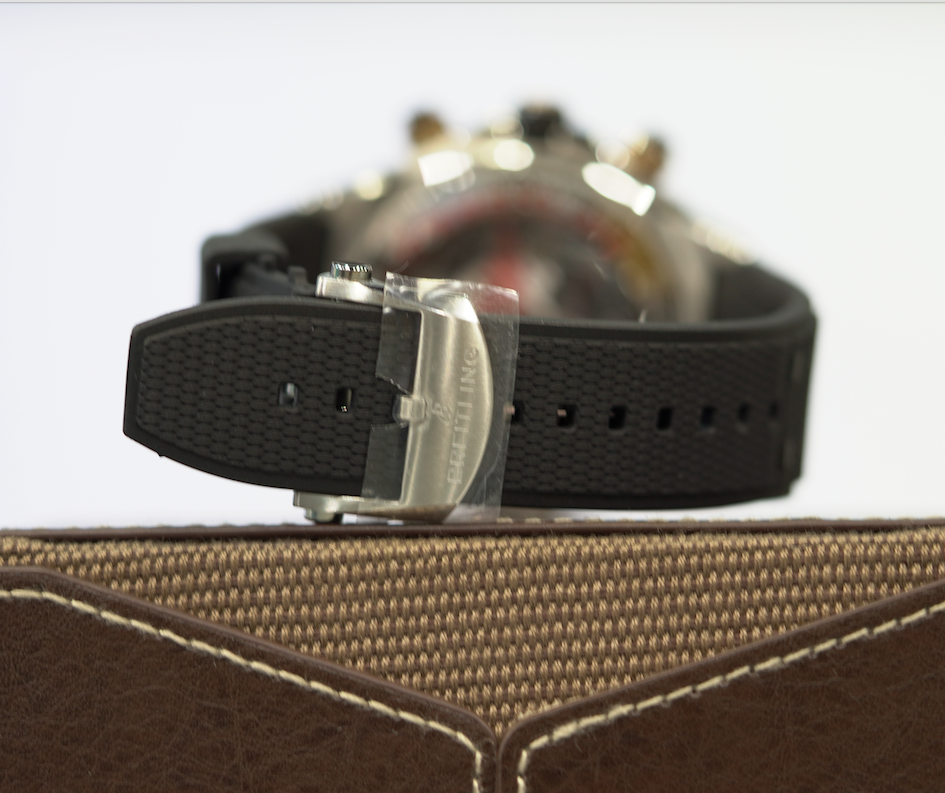 Breitling Super Chronomat B01 44 mm Black Dial Stainless Steel &amp; 18K Red Gold Black Rubber Strap UB0136251B1S1 - WATCHXNYC