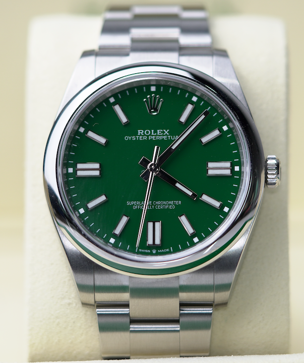 Rolex Oyster Perpetual 41 41 mm Green Dial Oystersteel Oyster Bracelet 124300-0005 - WATCHXNYC
