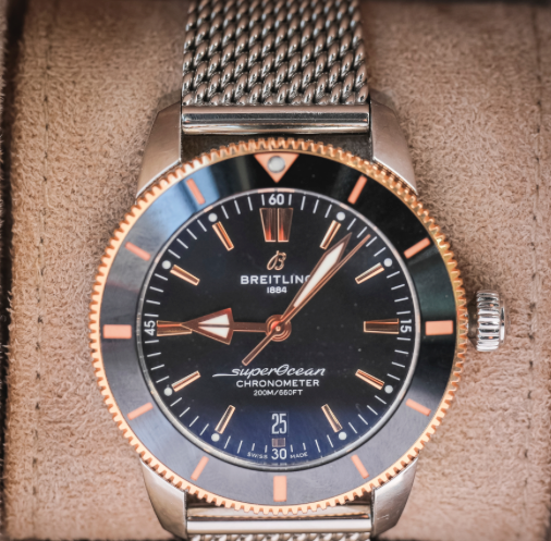 Breitling Superocean Heritage B20 Automatic 44 mm Black Dial Stainless Steel & 18K Red Gold Bracelet UB2030121B1A1 - WATCHXNYC