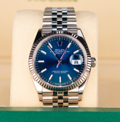 2024 Rolex Datejust 36mm Blue Motif Dial Jubilee 126234 - WATCHXNYC