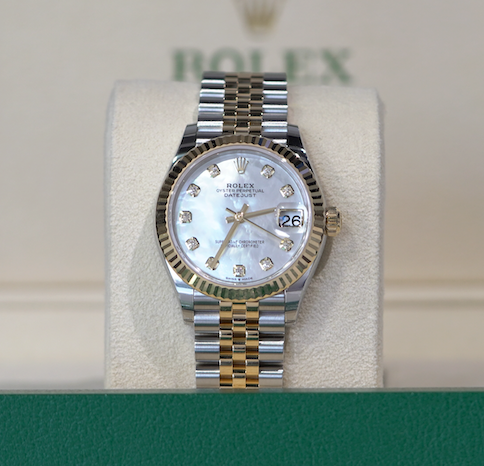 Rolex Datejust 31mm Silver Diamond Dial Stainless Steel & Yellow Gold 278273 - WATCHXNYC