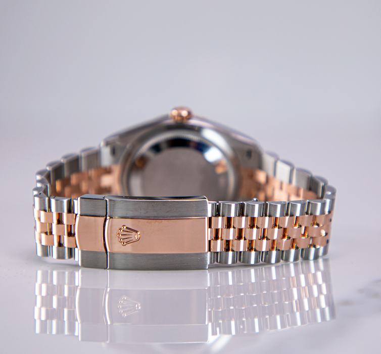 Rolex Datejust 36mm 2 Tone 18k Rose Gold &amp; Stainless Steel Grey ‘Dark Rhodium’ Dial Fluted Bezel Jubilee Bracelet 126231 - WATCHXNYC