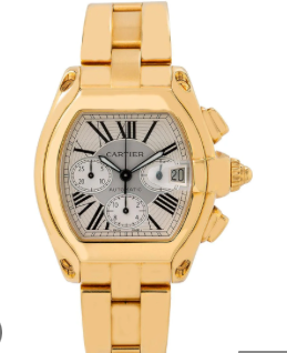 Cartier Roadster Chrono XL 18K Yellow Gold Automatic Factory Roman Dial W62021Y2 - WATCHXNYC