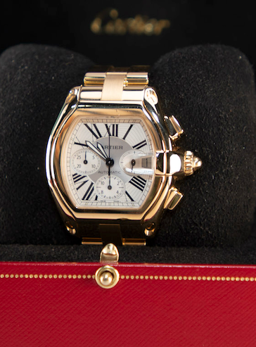 Cartier Roadster Chrono XL 18K Yellow Gold Automatic Factory Roman Dial W62021Y2 - WATCHXNYC