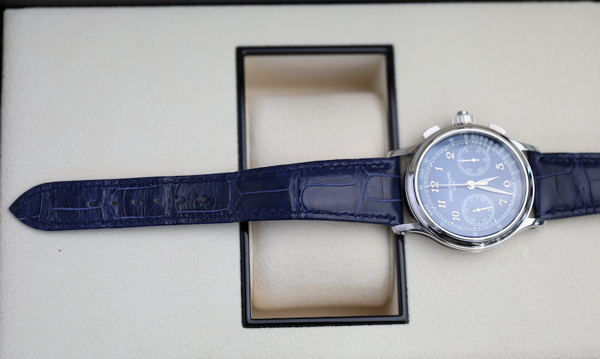 Patek Philippe Grand Complications 41 mm Blue Dial Platinum   Leather Strap 5370P-011 - WATCHXNYC