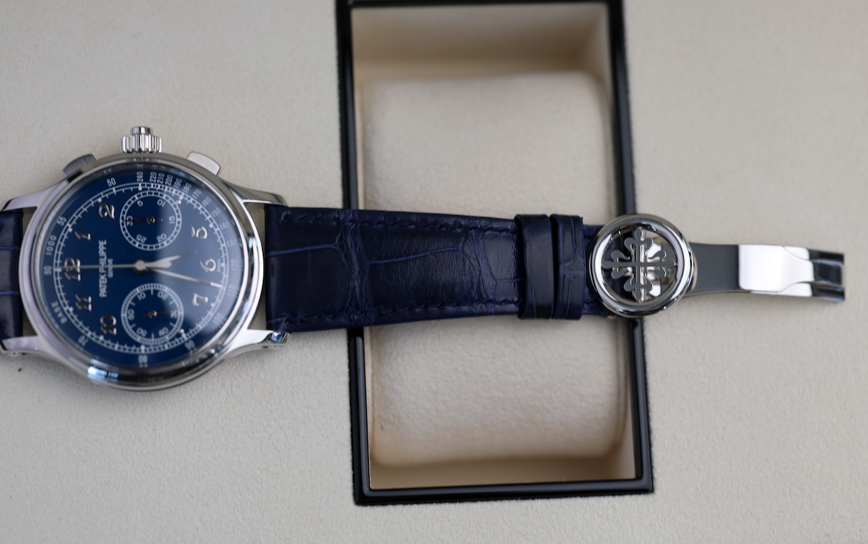 Patek Philippe Grand Complications 41 mm Blue Dial Platinum   Leather Strap 5370P-011 - WATCHXNYC