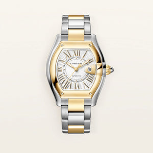 Cartier Roadster Medium White Dial 18K Yellow Gold Steel Bracelet W2RD0009