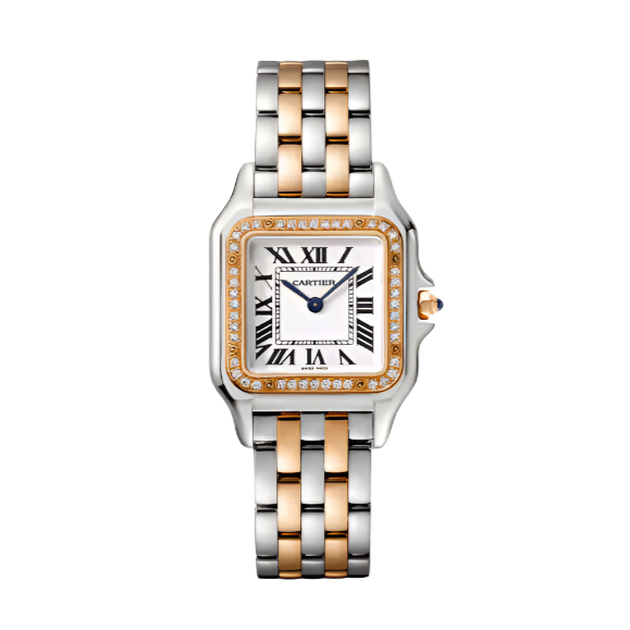 Cartier Panthère Small 29 mm x 37 mm White Dial Rose Gold Bracelet W3PN0007 - WATCHXNYC