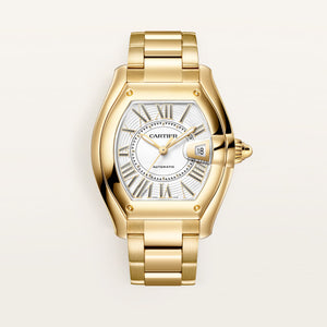 Cartier Roadster Large White Dial 18K Yellow Gold Bracelet WGRD0012
