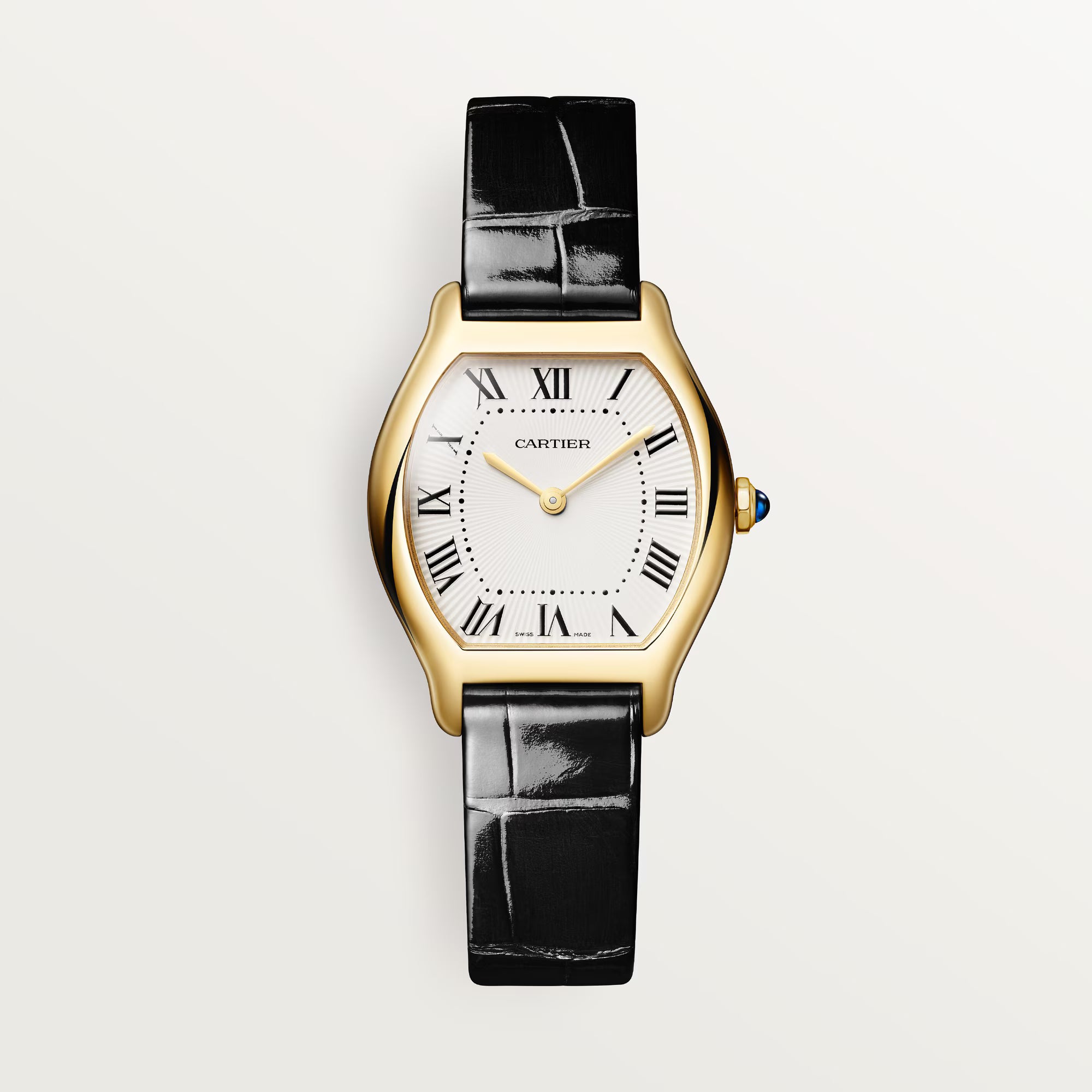 Cartier Tortue Small Champagne Dial Black Alligator Leather Strap WGTO0015 - WATCHXNYC