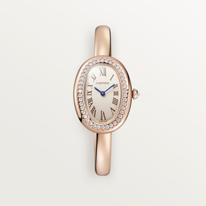Cartier Baignoire Silver Dial 18K Rose Gold & Diamonds Bracelet 31.4 mm WJBA0042