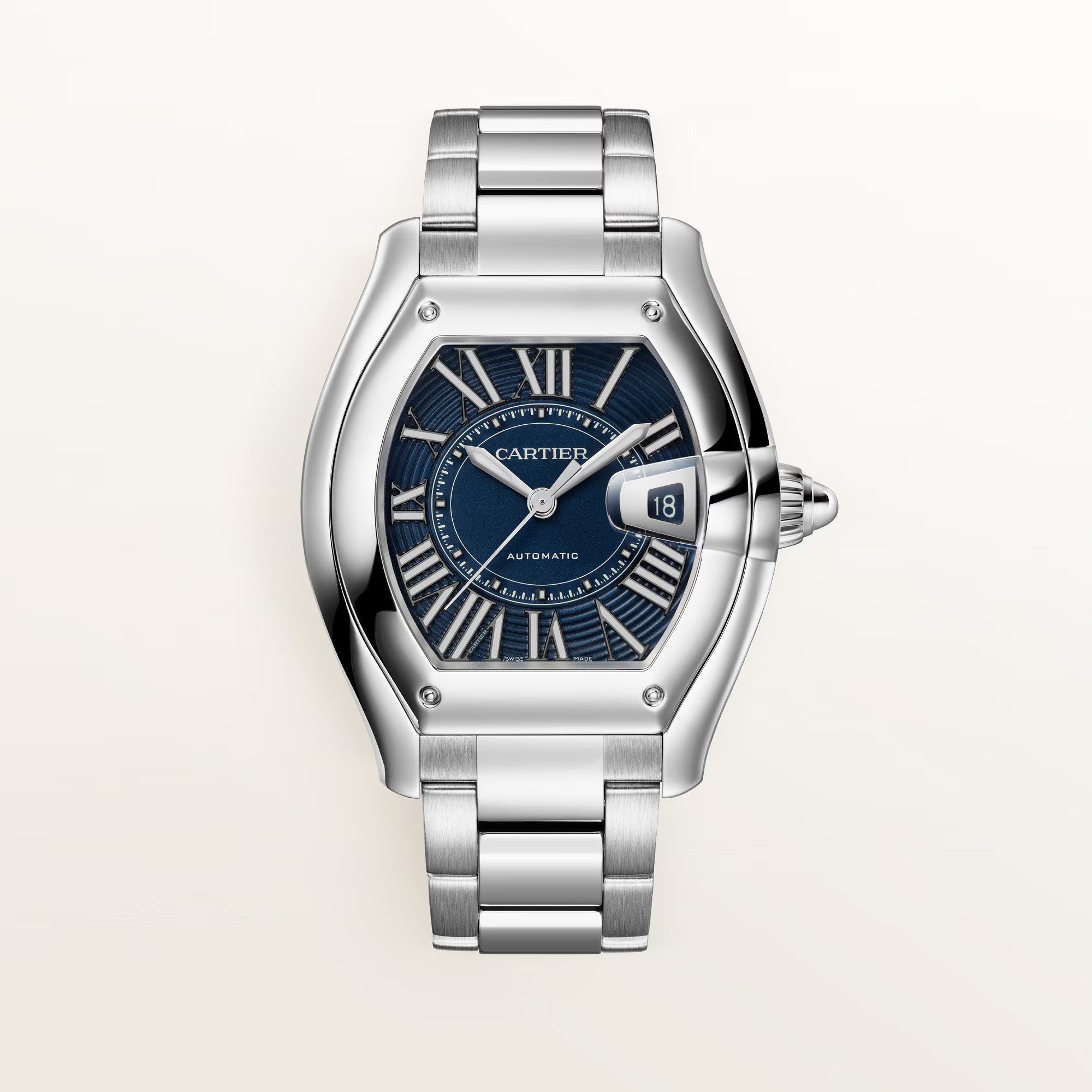 Cartier Roadster Large Blue Dial Steel Bracelet WSRD0014 - WATCHXNYC