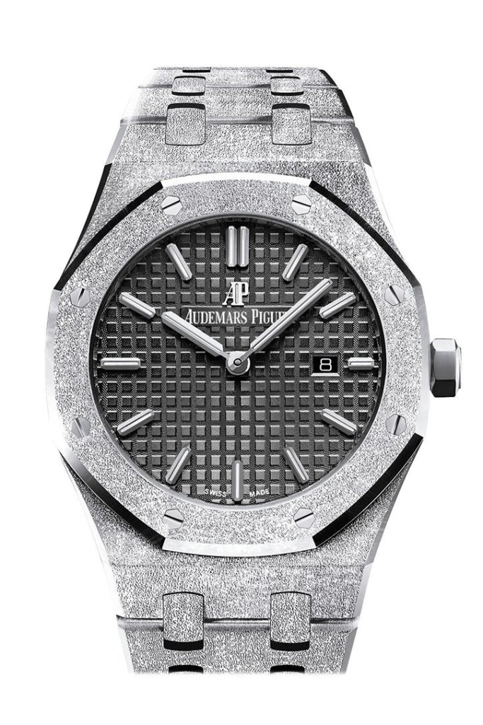 Audemars Piguet Royal Oak 33mm Black Dial Frosted White Gold Bracelet 67653BC.GG.1263BC.02 - WATCHXNYC