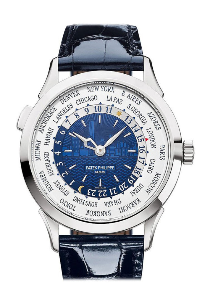 Patek Philippe World Time New York Complications 38.5mm Blue Dial White Gold 5230G-010 - WATCHXNYC