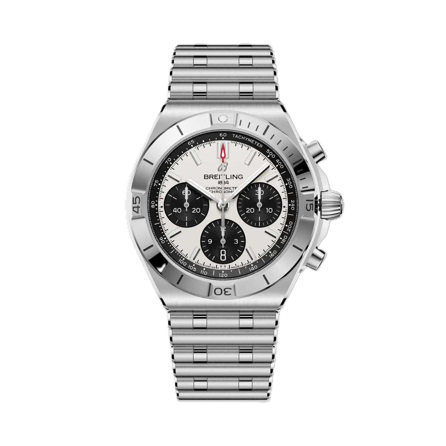 Breitling Chronomat B01 Chronograph 42mm White Dial Stainless Steel Bracelet AB0158101A1A1