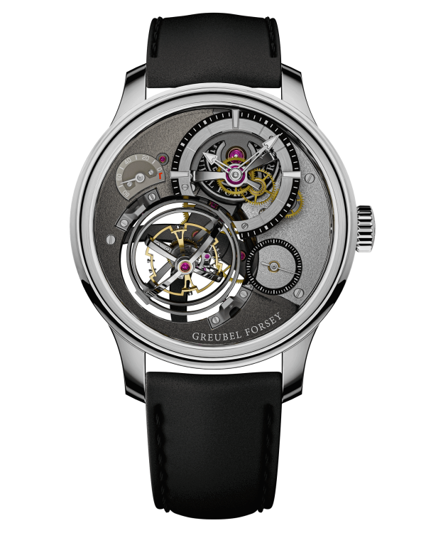 Greubel Forsey Tourbillon Cardan Titanium 45.5 mm Gray Dial Black Rubber Strap