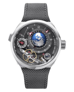 Greubel Forsey GMT Balancier Convexe Titanium 42.90 mm Silver Dial Black Strap Terrestrial Globe