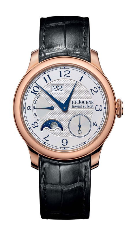 F.P.Journe Automatique Lune 40mm Silver Dial 6N Gold Alligator Leather Strap - WATCHXNYC