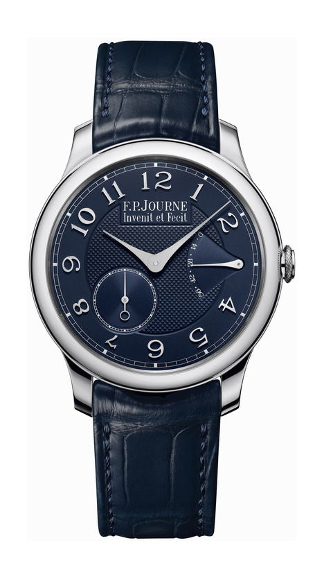 F.P.Journe Chronomètre Souverain 40mm Blue Dial Platinum Alligator Leather Strap - WATCHXNYC