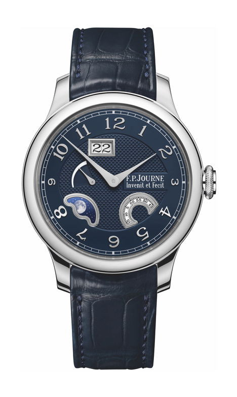 F.P.Journe Divine 42mm Blue Dial Platinum Alligator Leather Strap - WATCHXNYC