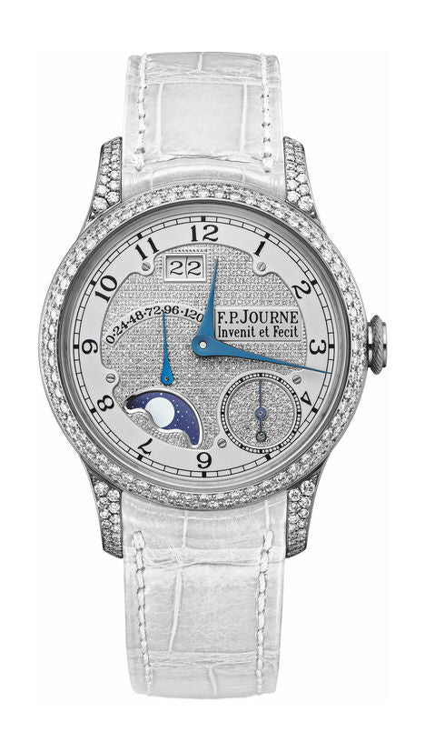 F.P.Journe Divine 36 MM Set with Diamonds 36mm Gray Dial Platinum Alligator Leather Strap - WATCHXNYC