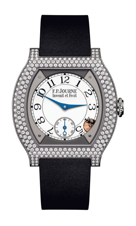F.P.Journe élégante 40 Titanium 12 Rows of Diamonds 35mm White Dial Titanium Rubber Strap - WATCHXNYC