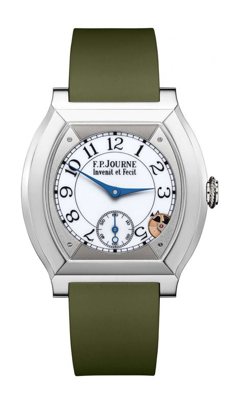 F.P.Journe élégante 40 Titanium 35mm White Dial Titanium Rubber Strap - WATCHXNYC
