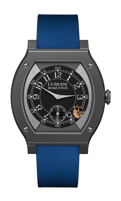 F.P.Journe élégante 48 Titalyt 40mm Black Dial Titanium Rubber Strap - WATCHXNYC