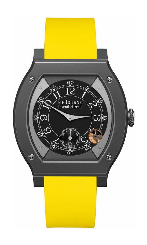 F.P.Journe élégante 48 Titalyt 40mm Black Dial Titanium Rubber Strap - WATCHXNYC