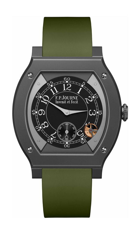 F.P.Journe élégante 48 Titalyt 40mm Black Dial Titanium Rubber Strap - WATCHXNYC