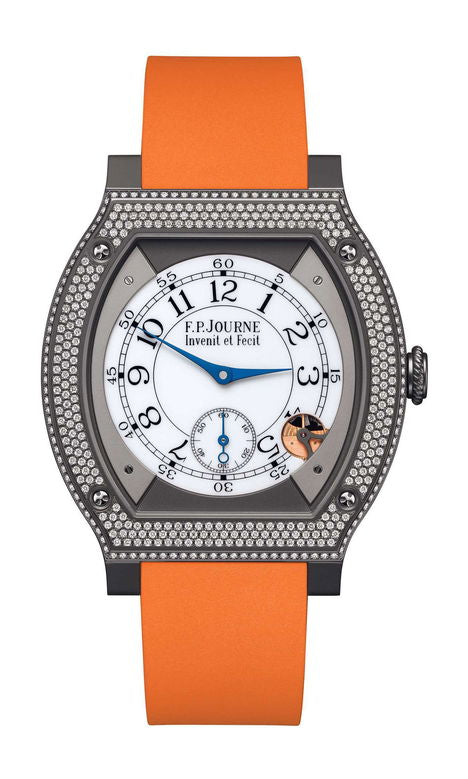 F.P.Journe élégante 48 Titalyt Diamonds 40mm White Dial Titanium Rubber Strap - WATCHXNYC