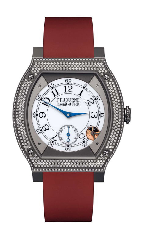 F.P.Journe élégante 48 Titalyt Diamonds 40mm White Dial Titanium Rubber Strap - WATCHXNYC