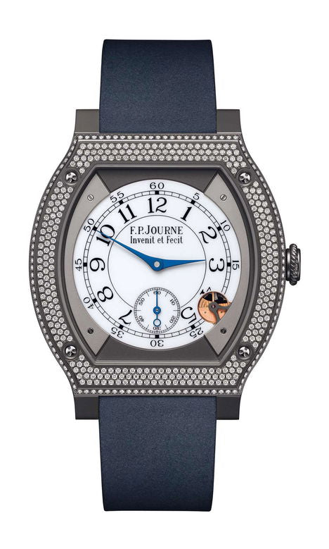 F.P.Journe élégante 48 Titalyt Diamonds 40mm White Dial Titanium Rubber Strap - WATCHXNYC