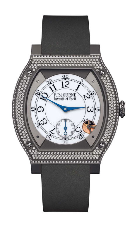 F.P.Journe élégante 48 Titalyt Diamonds 40mm White Dial Titanium Rubber Strap - WATCHXNYC